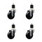 Service Caster 3.5'' Soft Rubber Wheel Swivel 1-7/8'' Expanding Stem Caster Set, 4PK SCC-EX20S3514-SRS-178-4 - alternate 1